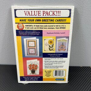 Halcraft 99880 - 20 blank Make Your Own Greeting Cards + Envelopes - NEW Ivory